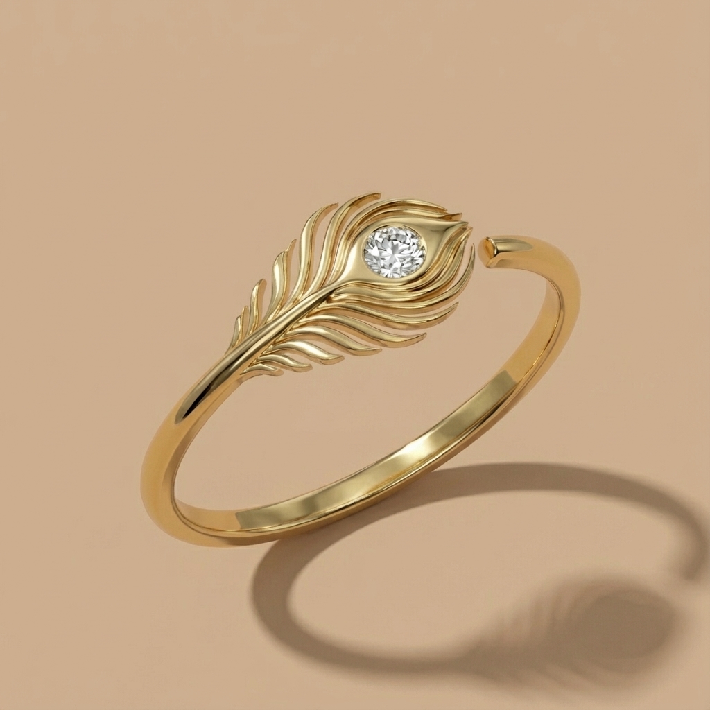 BongHwang Collection Ring — 18K gold phoenix ring with diamond