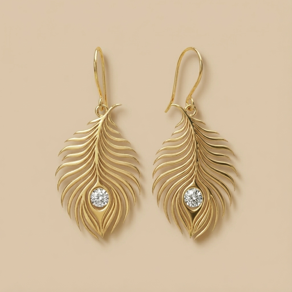 BongHwang Collection Earrings — 18K gold phoenix earrings with diamond
