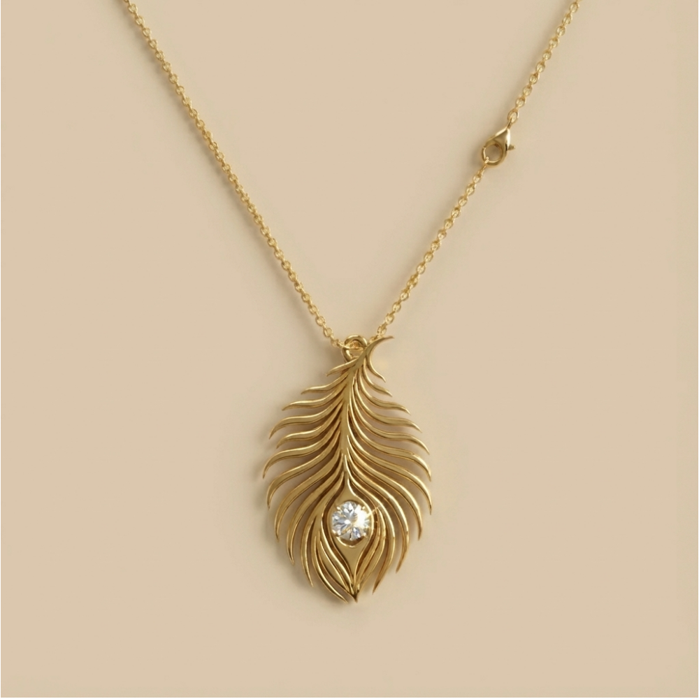 BongHwang Collection Necklace — 18K gold phoenix pendant with diamond